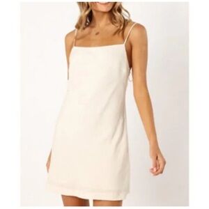 Petal & Pup Cream Mini Dress with Spaghetti Straps